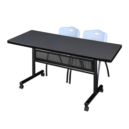 Kobe Rectangle FlipTop Table, 72" W, 29" H, Laminate Top, Gray MKFTM7230GY47GY